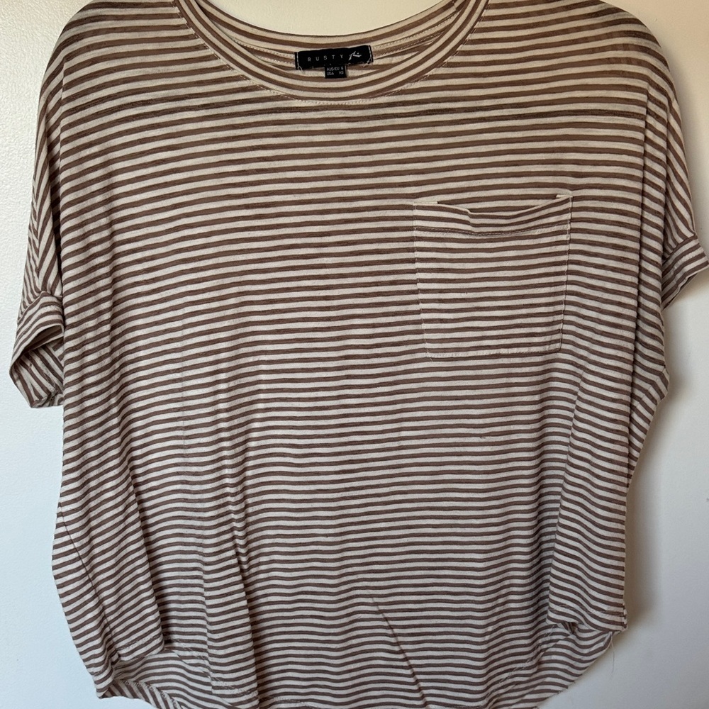 Rusty Striped Short Sleeve Top
